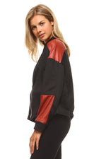 Leather Patch Bomber Jacket