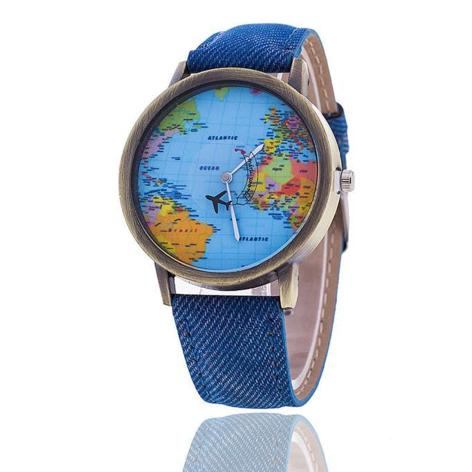 Unisex World Map Watch