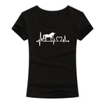 Unicorn Heartbeat Heart Line Design T-shirt