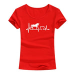 Unicorn Heartbeat Heart Line Design T-shirt